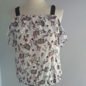 San Francisco OFF THE SHOULDER SHORT SLEEVED TOP Size M